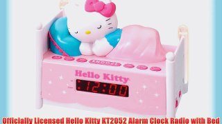 Officially Licensed Hello Kitty KT2052 Alarm Clock Radio with Bed Post NIGHT LIGHTS! Wake to