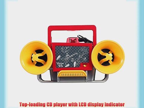 Disney PF500B Phineas and Ferb Boombox CD Player with Text Display AM/FM Stereo Radio