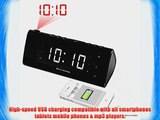 Electrohome? USB Charging Alarm Clock Radio with Time Projection Battery Backup Auto Time Set