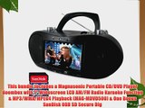 Magnasonic Portable CD/DVD Player Boombox with 7 Widescreen LCD AM/FM Radio Karaoke Function