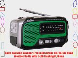 Kaito KA350GN Voyager Trek Solar/Crank AM/FM/SW NOAA Weather Radio with 5-LED Flashlight Green