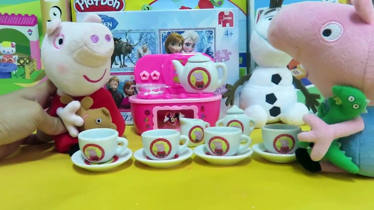 Frozen Play Doh Peppa Pig Tea Party Elsa Anna Toddler Dolls Playdough Food Cookies DisneyC