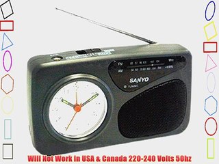 Sanyo RPM-C8 AM/FM Travel Clock Radio 220 to 240-volt