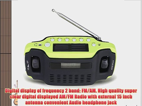 Gonex Dynamo Solar Hand Crank AM/FM Radio with Digital Display Cell Phone Charger