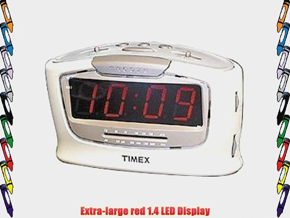 Timex T256W Jumbo 1.4 LED Alarm Clock Radio