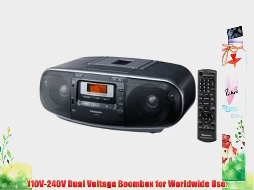 Panasonic RX-D55GC-K Boombox - High Power Portable Stereo AM/ FM Radio MP3 CD  Tape Recorder