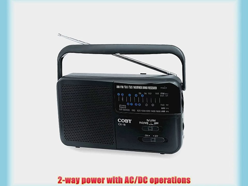 COBY CX-18 AM/FM Radio with TV and Weather Bands