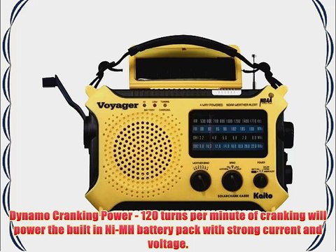 Kaito KA500 5-way Powered Solar PowerDynamo Crank Wind Up Emergency AM/FM/SW/NOAA Weather Alert