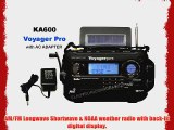 KA600 BLACK Solar/Crank AM/FM/SW NOAA Weather Radio BONUS AC adapter/charger 5-LED reading