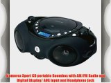 Memorex Sport CD portable Boombox with AM/FM Radio and Digital Display/ AUX input and Headphone