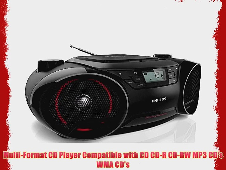 Philips AZ3811 SoundMachine Portable Boombox MP3 CD Player AM/FM Radio Stereo Speaker System