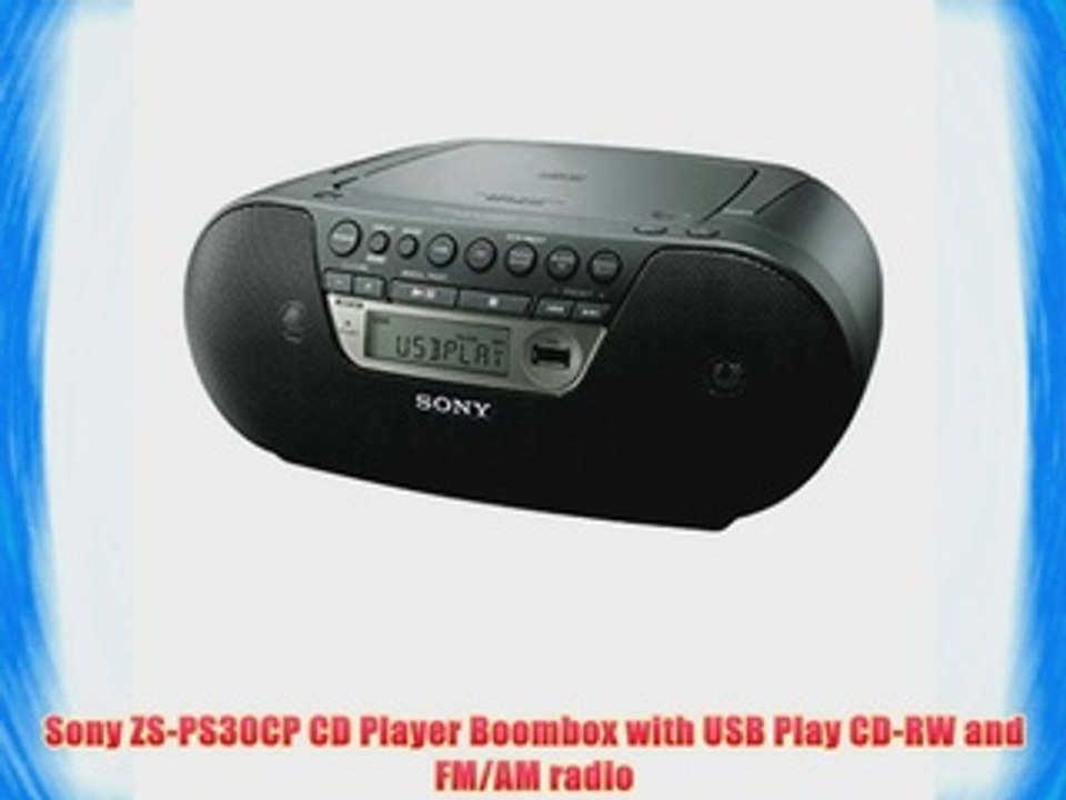 Sony ZS-PS30CP CD Player Boombox with USB Play CD-RW and FM/AM radio