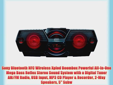 Sony Bluetooth NFC Wireless Xplod Boombox Powerful All-In-One Mega Bass Reflex Stereo Sound