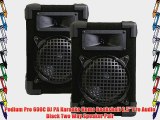 Podium Pro 600C DJ PA Karaoke Home Bookshelf 6.5 Pro Audio Black Two Way Speaker Pair