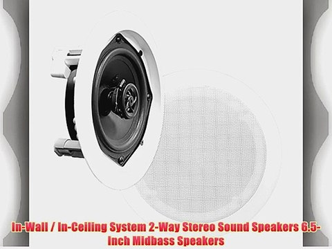 Pyle PDIC61RD In-Wall / In-Ceiling Dual 6.5-Inch Speaker System 2-Way Flush Mount White (Pair)