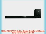 Philips HTL2151/F7 1/2-Inch 2.1-Channel Soundbar with Passive Subwoofer Refurbished Set of