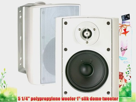 OSD Audio AP525 White 5.25-inch Indoor or Outdoor 120-Watt Patio Speaker Pair