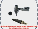 AV-JEFE CM520 Professional Lavalier Mic with Sennheiser 3.5mm Stereo Plug Lock Screw Connector