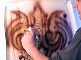 Airbrush face painting stencils body art make up  createx thinning reducing tutorial help