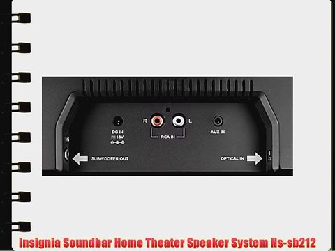 Insignia Soundbar Home Theater Speaker System Ns-sb212