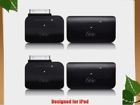 2 Pack - iSkin CERULEAN TX RX - Bluetooth 2.0 Transmitter and Receiver Set for iPod