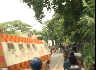 Attack on a protester woman Dhaka Bangladesh
