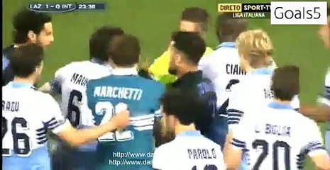 Mauricio RED Card Lazio 1 - 0 Inter Serie A 10-5-2015