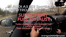 Supersprint full exhaust for Audi RS3 - downpipe, centre exhaust, rear muffler with bypass valve