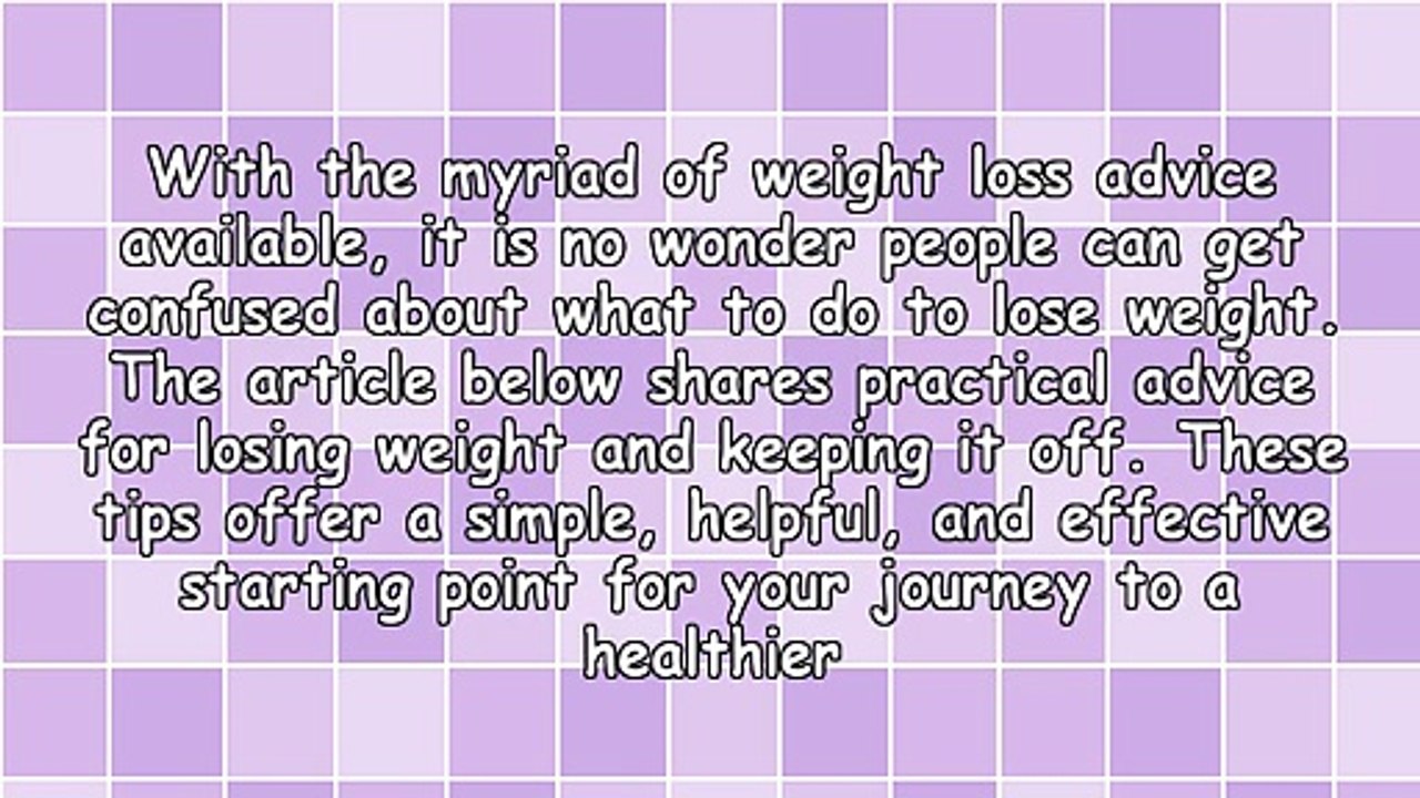 Losing Weight Can Be Easy To Do