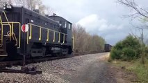 National Railroad Equipment SW9 and Norfolk Southern EMD at Mt Zion, coupling