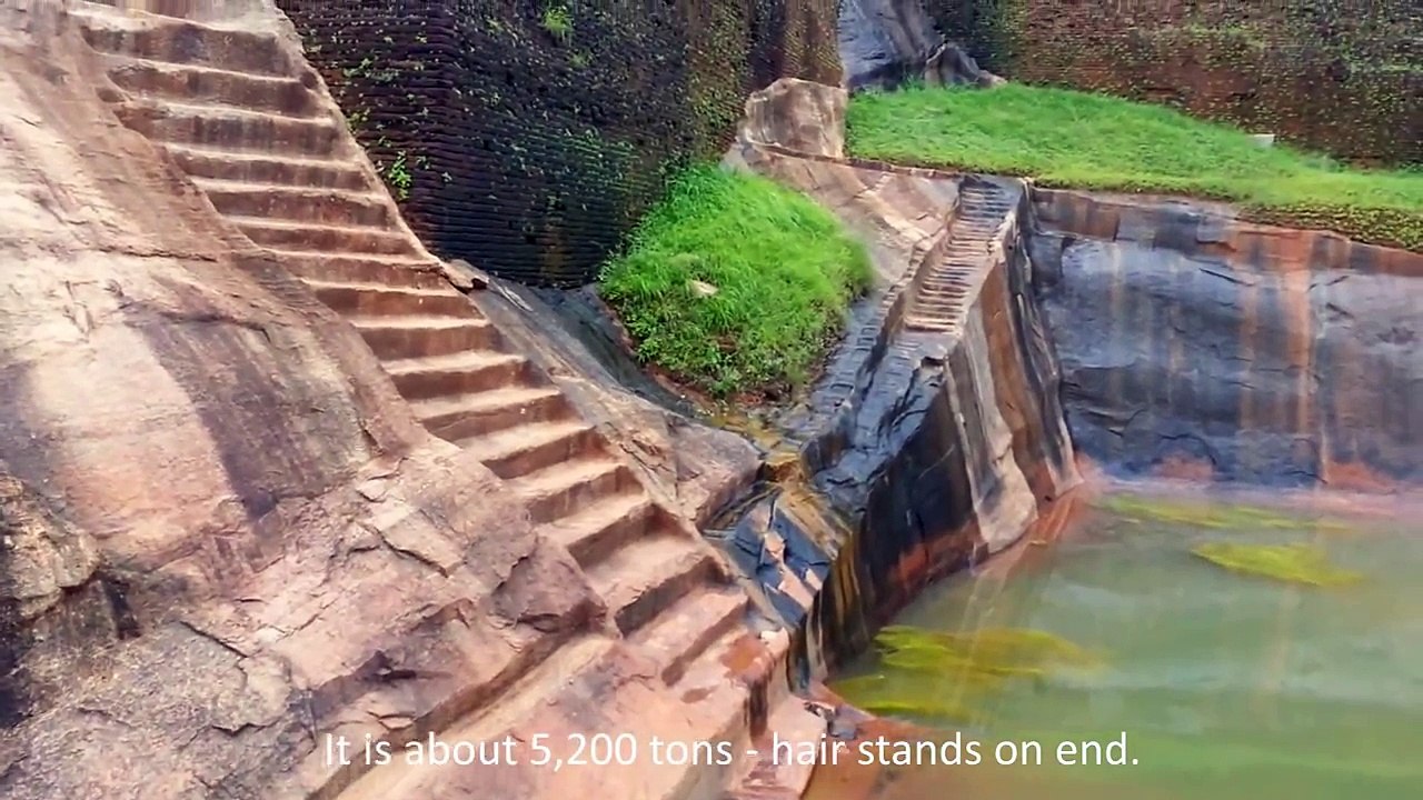 An ancient pool, entirely carved in rock on the top of Sigiriya