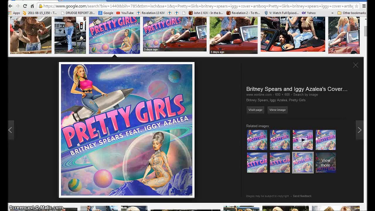 Pretty Girls Cover Art Hidden Images.Britney Spears Iggy Azalea Illuminati Freemason Symbolism.
