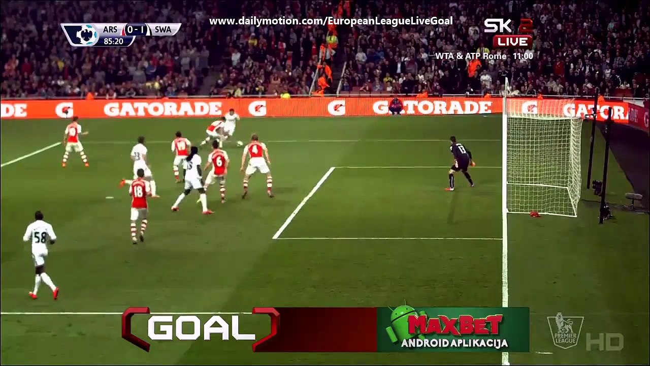 Bafetimbi Gomis 0_1 Goal-Line Technology _ Arsenal - Swansea City 11.05.2015 HD