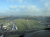 KLM Boeing B747-400 Landing Amsterdam Schiphol Cockpit view