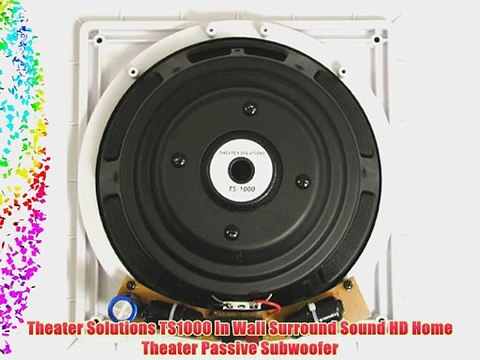 Theater Solutions TS1000 In Wall Surround Sound HD Home Theater Passive Subwoofer