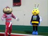 Honey Bee and Brutus Buckeye Train for Mascot Dash