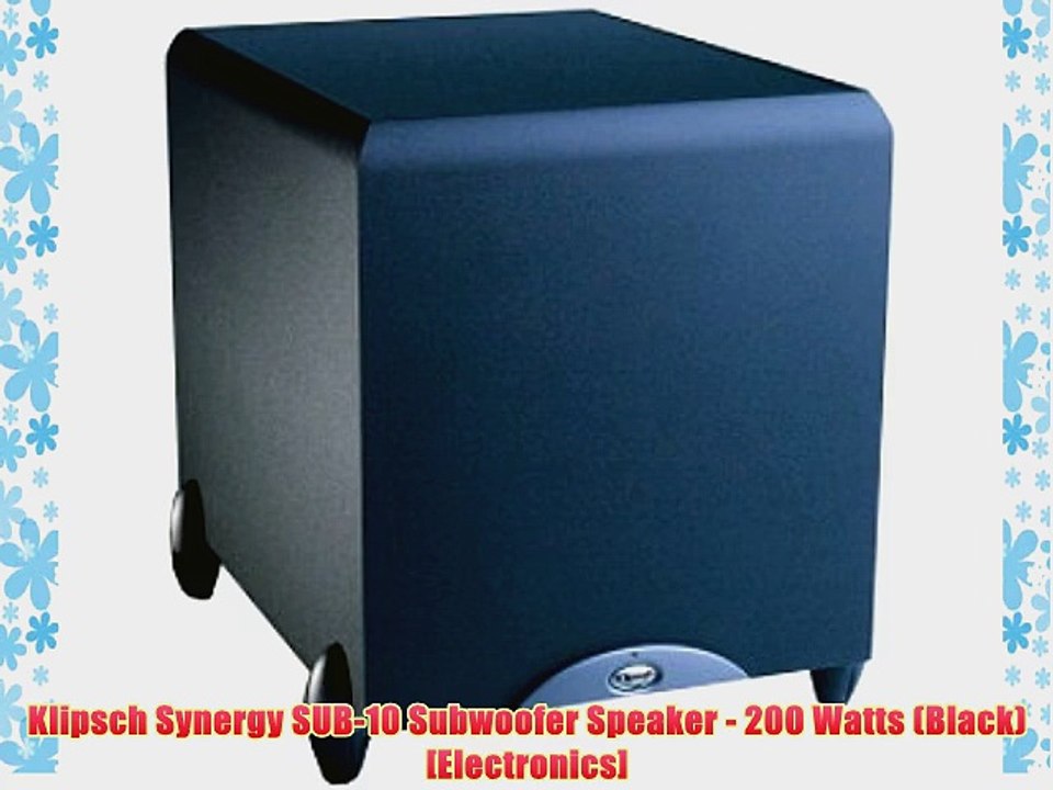 Klipsch Synergy SUB-10 Subwoofer Speaker - 200 Watts (Black) [Electronics]