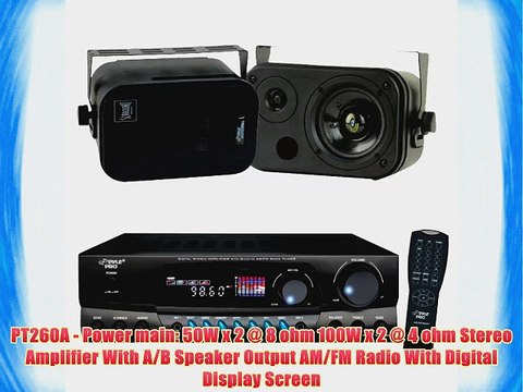 Pyle Stereo Receiver and Speaker Package - PT260A 200 Watts Digital AM/FM Stereo Receiver Amplifier