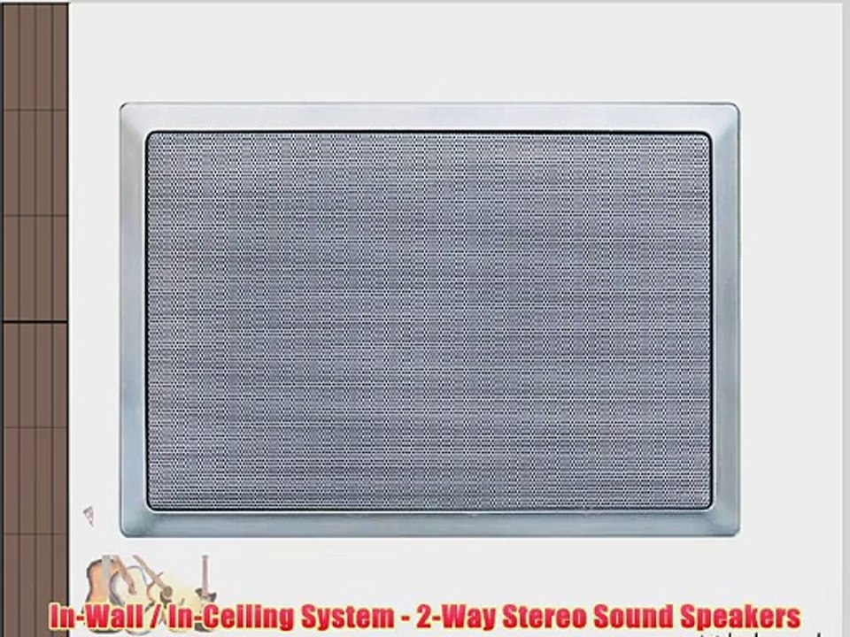 PyleHome PDIW65SL In-Wall / In-Ceiling 6.5-Inch Stereo Speakers 2-Way Flush Mount Silver (Pair)