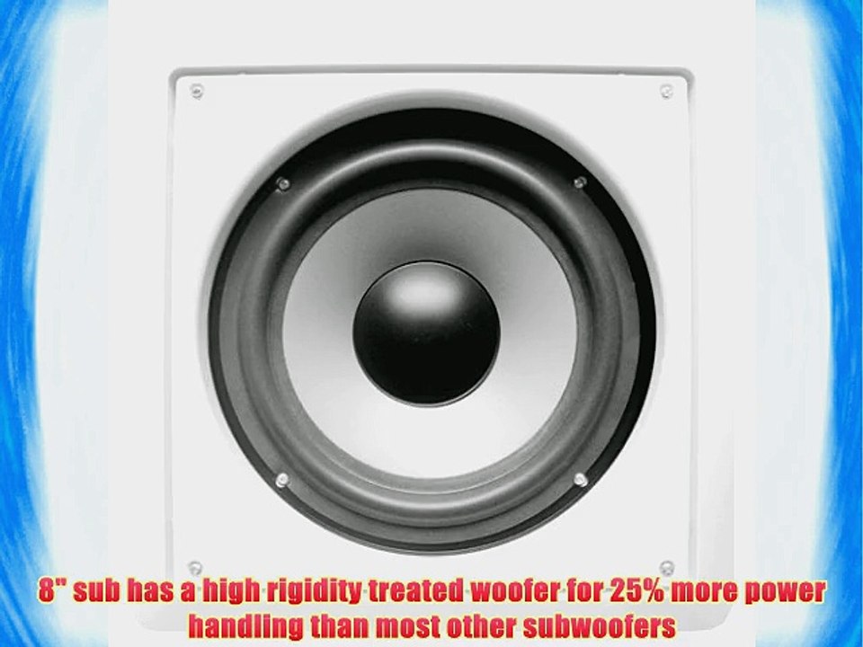 Acoustic Audio CS-IW8SUB In-Wall/Ceiling 250 Watt 8-Inch Home Theater Passive Subwoofer White