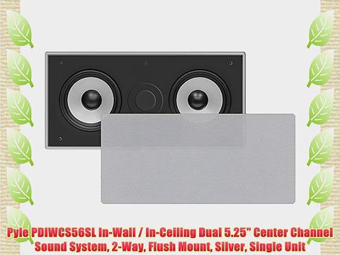 Pyle PDIWCS56SL In-Wall / In-Ceiling Dual 5.25 Center Channel Sound System 2-Way Flush Mount