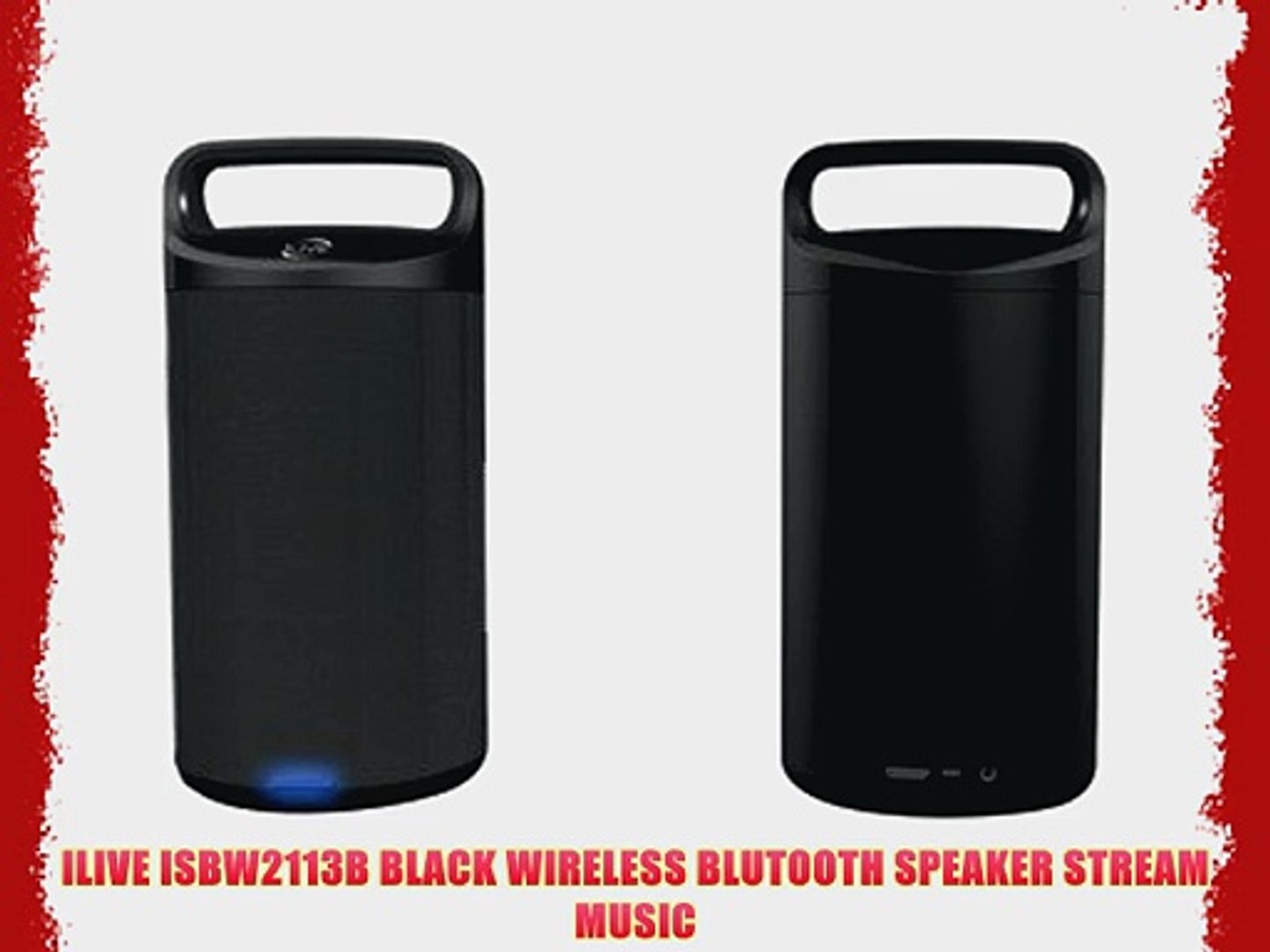 ILIVE ISBW2113B BLACK WIRELESS BLUTOOTH SPEAKER STREAM MUSIC