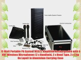 75 Watt Portable PA System HS322 Amplified Rechargeable with 6 VHF Wireless Microphones (2
