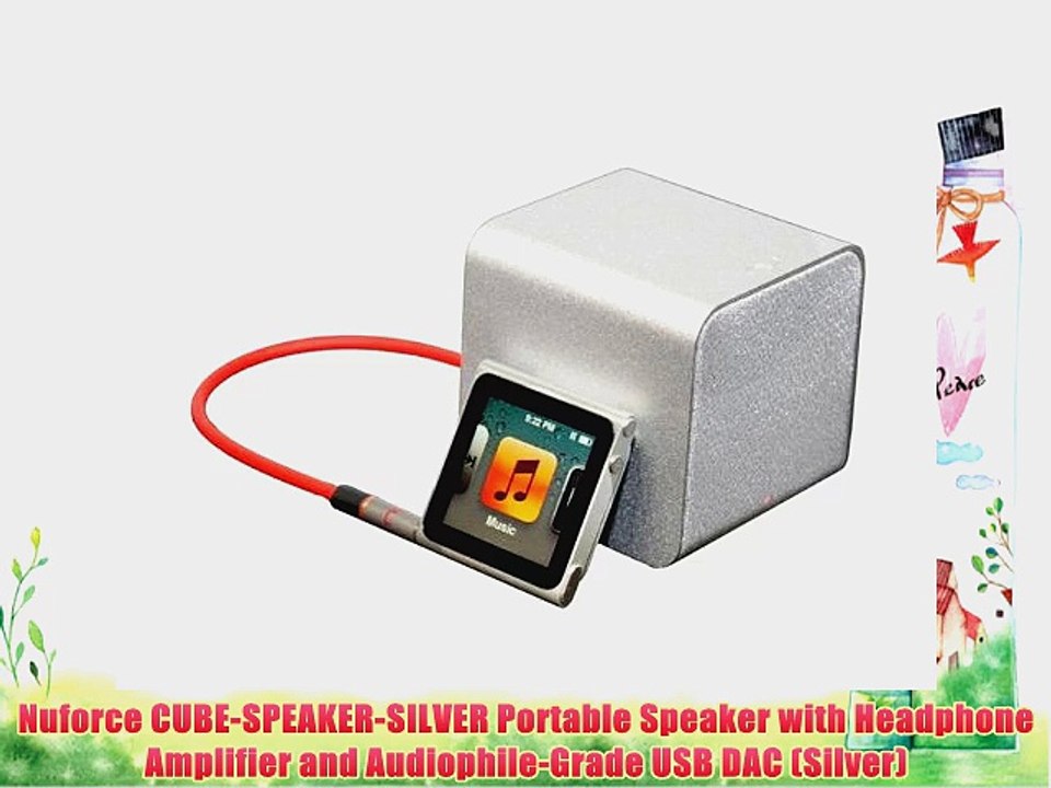 Nuforce CUBE-SPEAKER-SILVER Portable Speaker with Headphone Amplifier and Audiophile-Grade