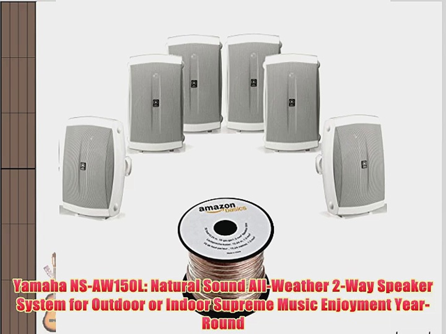 4 Speakers + Basics Speaker Wire White Yamaha NSIW360C 2-Way In-Ceiling Speaker System 