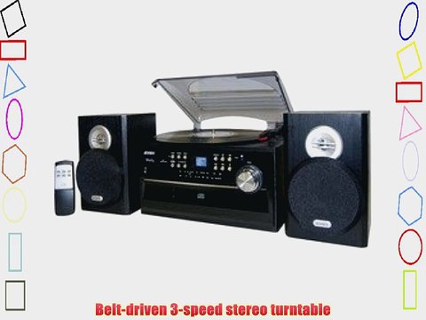 3-Speed Turntable with CD Cassette and AM/FM Stereo Radio