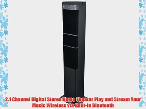 Pyle PHITB65BK Bluetooth Sound Tower Speaker System with USB Reader 3.5mm AUX RCA Inputs and