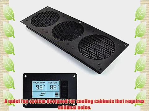 AC Infinity AIRPLATE T9 Quiet Cooling Fan System with Thermostat Control for Home Theater AV