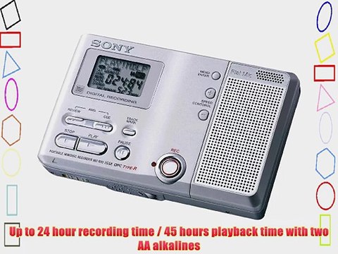 Sony MZ-B10 Portable Business MiniDisc Recorder