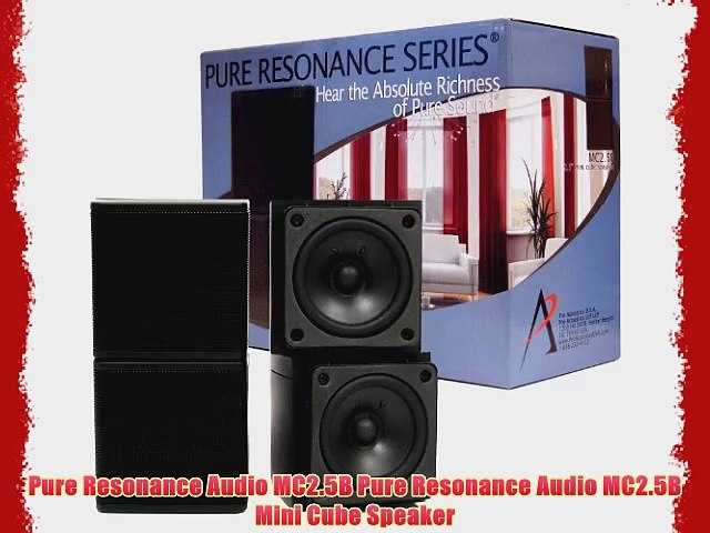 Pair, Black Pure Resonance Audio MC2.5B Mini Cube Speaker Dual 2.5 Swivel Surround Sound 